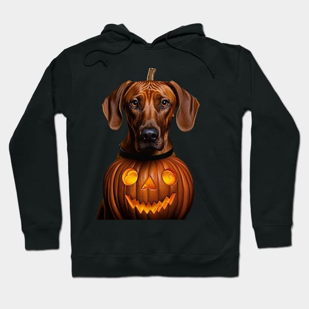 Funny Pumpkin Rhodesian ridgeback Halloween Hoodie by NatashaCuteShop